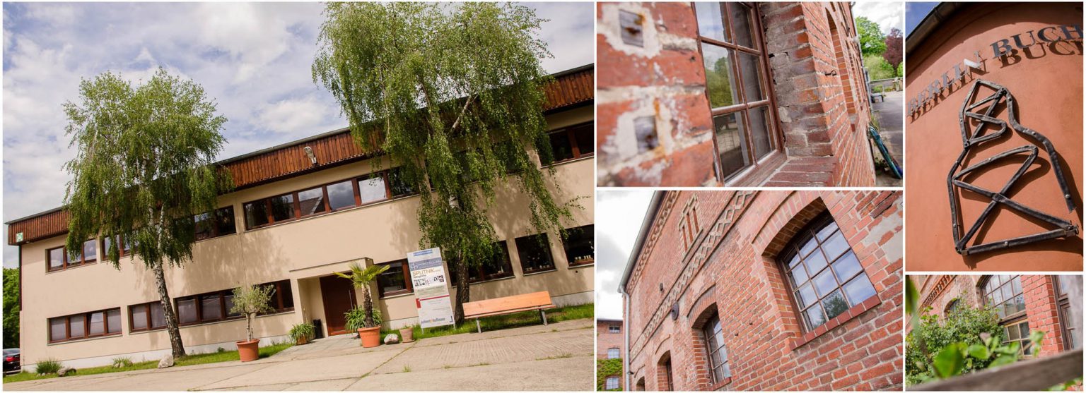 Fotostudio für Businessfotos in Berlin - Bildcollage (Gesamtansicht und Details) des Stadtguts in Berlin Buch und Außenansicht des Fotostudios