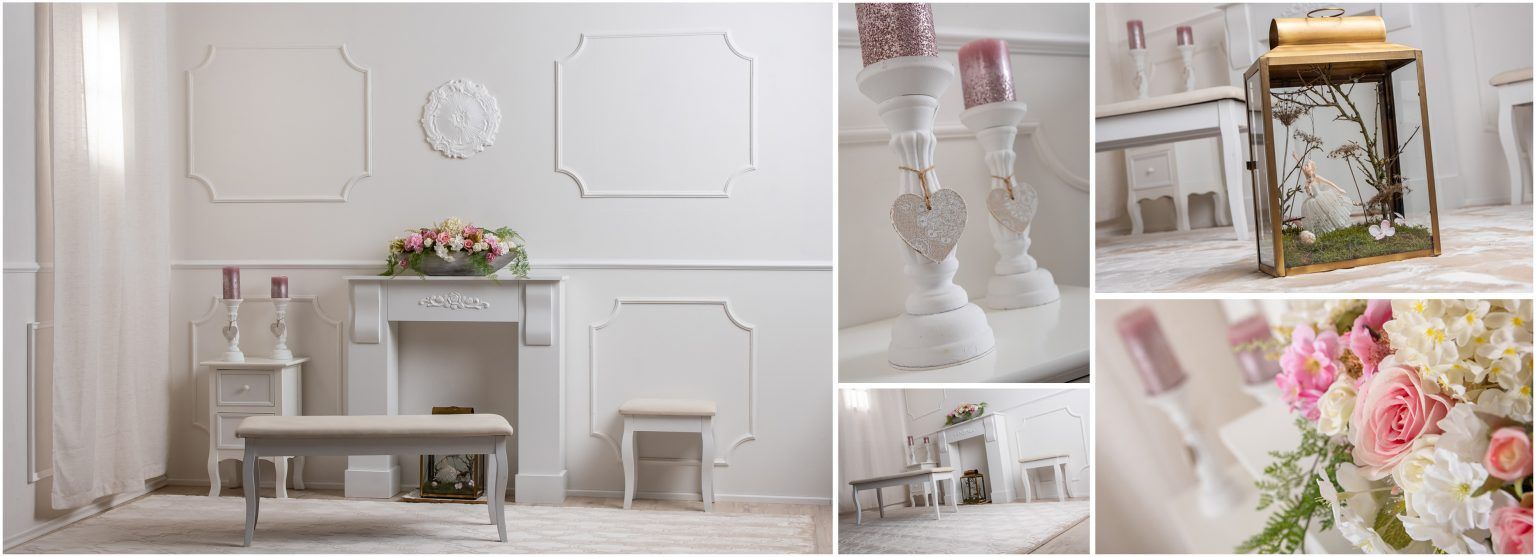 Fotostudio für Businessfotos in Berlin - Bildcollage (Interieur- und Imagefotos) der Klassischen Fotokulisse von einem Fotostudio im eleganten, Barock Stil